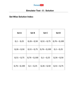 Simulator Test - X : Solution