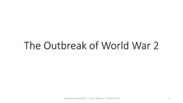 Outbreak of World War 2