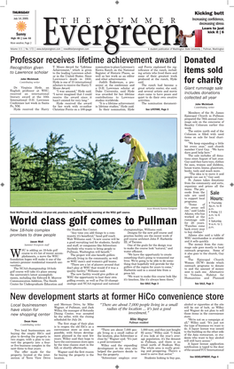 World Class Golf Comes to Pullman for 20 Years