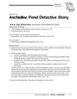 Anchialine Pond Detective Story