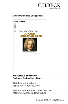 Dorothea Schröder Johann Sebastian Bach