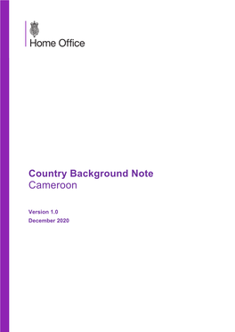 Cameroon Background Note
