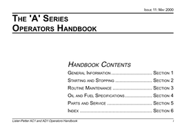 Lister Petter Ac-Ad Operators Manual