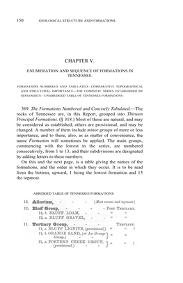 CHAPTER V. 369. the Formations Numbered and Concisely Tabulated