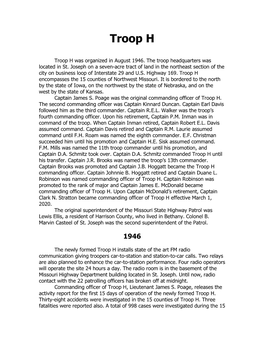 The History of Troop H