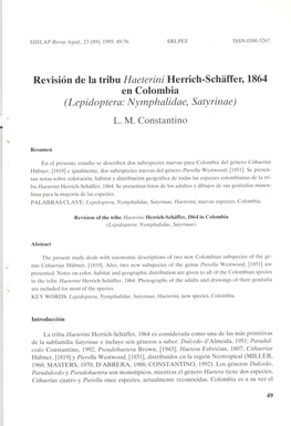 Revision De La Tribuhaeterini Herrich-Schaffer, 1864 En Colombia