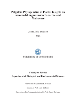 Polyploid Phylogenetics in Plants: Insights on Non-Model Organisms in Fabaceae and Malvaceae