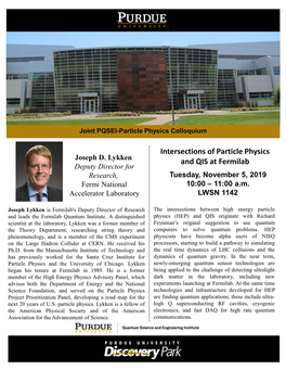 Intersections of Particle Physics and QIS at Fermilab