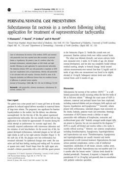 Subcutaneous Fat Necrosis in a Newborn Following Icebag Application for Treatment of Supraventricular Tachycardia