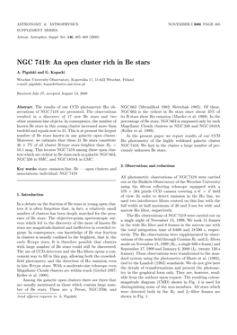 NGC 7419: an Open Cluster Rich in Be Stars