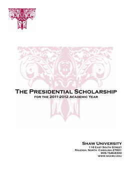 Presidential Scholars Brochure 2011-2012