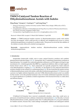 Tmscl-Catalyzed Tandem Reaction of Dihydroisobenzofuran Acetals with Indoles