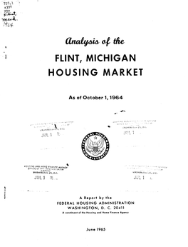 Analysis of the Flint, Michigan Housing Market (1964)