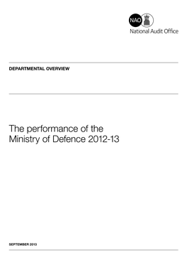 The Performance of the Ministry of Defence 2012-13