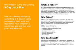 Your Reboot Jump Into Juicing What’S a Reboot?