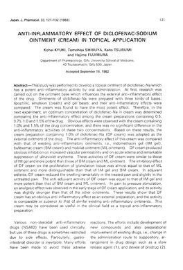 Anti-Inflammatory Effect of Diclofenac-Sodium Ointment (Cream) in Topical Application