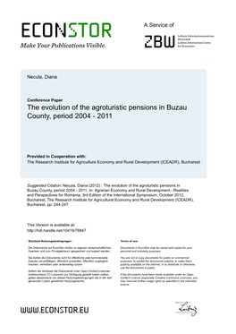 The Evolution of the Agroturistic Pensions in Buzau County, Period 2004 - 2011