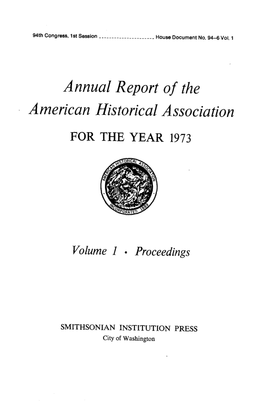 Annual Report of the American Historical Association