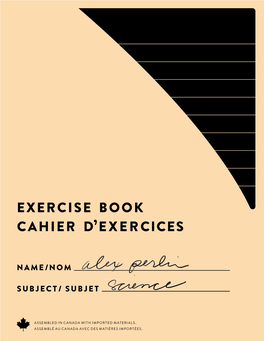 Exercise Book Cahier D'exercices