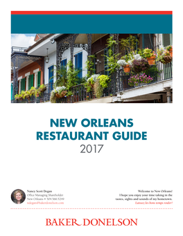 New Orleans Restaurant Guide 2017