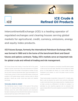Download ICE Crude & Refined Oil Products