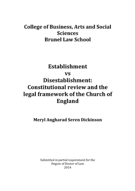 Constitutional Review and the Legal Framework of the Church of England