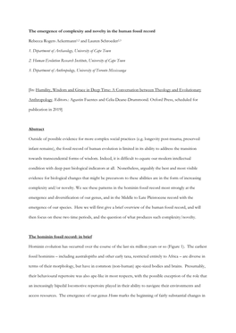 The Emergence of Complexity and Novelty in the Human Fossil Record