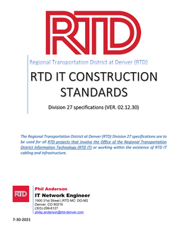 Rtd It Construction Standards