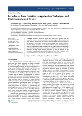 Periodontal Bone Substitutes Application Techniques and Cost Evaluation: a Review