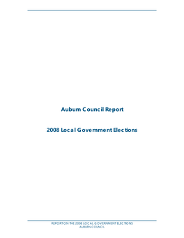 Auburn Council Report 2008 Local Government Elections