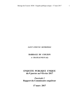 Couzon- SEM - Enquête Publique Unique - 17 Mars 2017 1