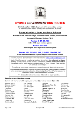 Sydney Government Bus Routes