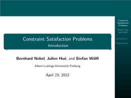 Constraint Satisfaction Problems