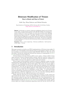 Bitstream Modification of Trivium