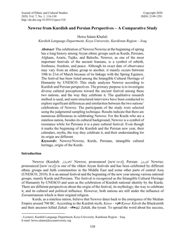 Newroz from Kurdish and Persian Perspectives – a Comparative Study