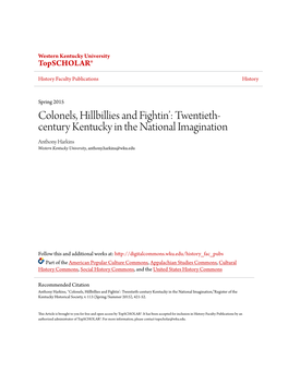 Colonels, Hillbillies and Fightin': Twentieth-Century Kentucky in The