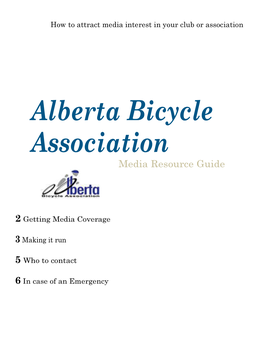 Alberta Bicycle Association Media Resource Guide