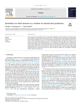 Enceladus's Ice Shell Structure As a Window on Internal Heat Production T ⁎ Douglas J