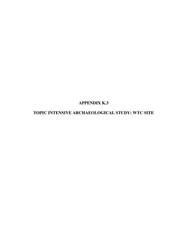 Appendix K.3 Topic Intensive Archaeological Study: Wtc