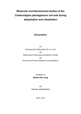 Molecular and Biochemical Studies of the Craterostigma Plantagineum Cell Wall During Dehydration and Rehydration