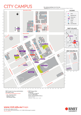 City Campus Buildings Not on This Map: CITY CAMPUS » Building 154 (Royal Dental Hospital, 720 Swanston Street, Carlton) Queensberry Street LEGEND 55 a 56 a Library