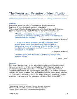 The Power and Promise of Identification