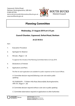 Agenda Document for Planning Committee, 21/08/2019 16:15