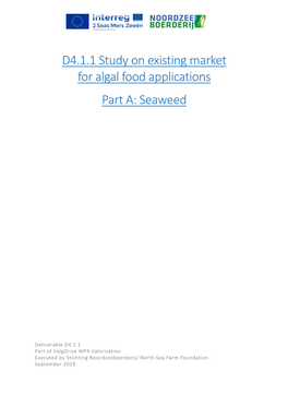 Study on the Existing Markets for Seaweed Food Applications