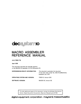 Macro Assembler Reference Manual