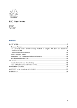 ERC Newsletter