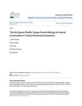Gorges Provide Refugia for Animal Communities in Tropical Savannah Ecosystems