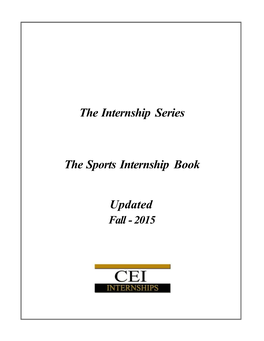 The Internship Series the Sports Internship Book Updated