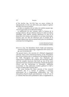 (Pp. 765-792), Hace Un Nuevo Reclamo De Interpretación, En Este Caso Del Corán, Para Adaptar El Género Del Tafsīr a Los Nuevos Tiempos