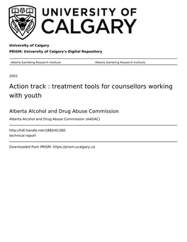 Action Track : Treatment Tools for Counsellors Working with Youth